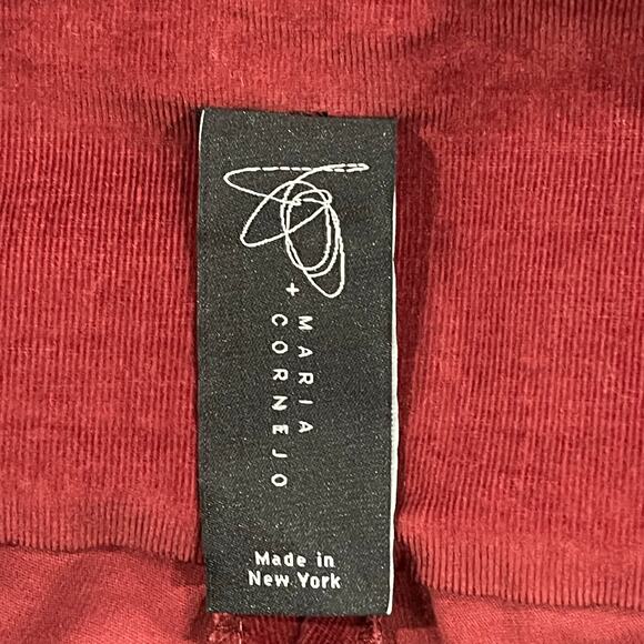 Zero + Maria Cornejo Red Corduroy Slim Leg Pants Size 0 - Picture 5 of 8